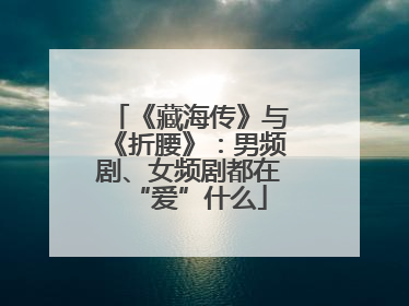 《藏海传》与《折腰》：男频剧、女频剧都在“爱”什么