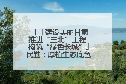 「建设美丽甘肃 推进“三北”工程 构筑“绿色长城”」民勤：厚植生态底色 筑牢绿色屏障