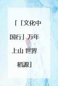 「文化中国行」万年上山 世界稻源