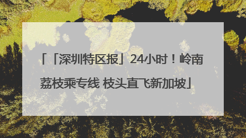 「深圳特区报」24小时！岭南荔枝乘专线 枝头直飞新加坡
