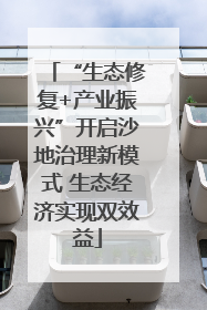 “生态修复+产业振兴”开启沙地治理新模式 生态经济实现双效益