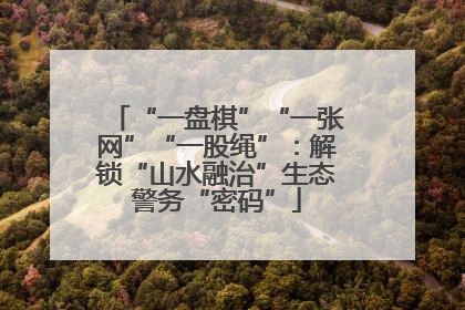 “一盘棋”“一张网”“一股绳”：解锁“山水融治”生态警务“密码”