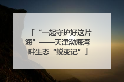 “一起守护好这片海”——天津渤海湾畔生态“蜕变记”