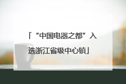 “中国电器之都”入选浙江省级中心镇