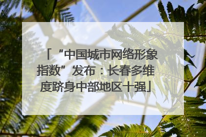 “中国城市网络形象指数”发布：长春多维度跻身中部地区十强
