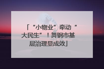 “小物业”牵动“大民生”！舞钢市基层治理显成效