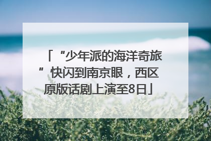 “少年派的海洋奇旅”快闪到南京眼，西区原版话剧上演至8日