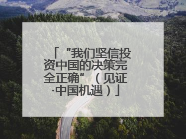 “我们坚信投资中国的决策完全正确”（见证·中国机遇）