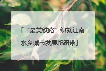“最美铁路”织就江南水乡城市发展新纽带
