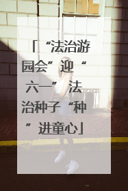 “法治游园会”迎“六一” 法治种子“种”进童心
