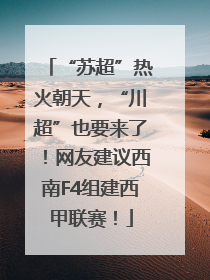 “苏超”热火朝天，“川超”也要来了！网友建议西南F4组建西甲联赛！
