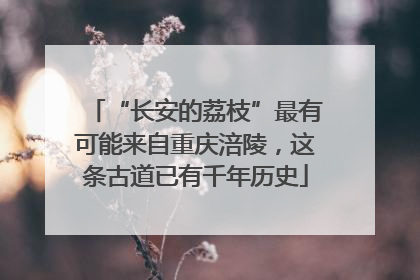“长安的荔枝”最有可能来自重庆涪陵，这条古道已有千年历史