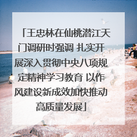 王忠林在仙桃潜江天门调研时强调 扎实开展深入贯彻中央八项规定精神学习教育 以作风建设新成效加快推动高质量发展