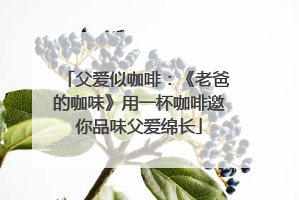 父爱似咖啡：《老爸的咖味》用一杯咖啡邀你品味父爱绵长