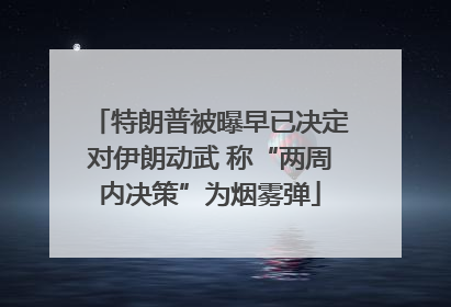 特朗普被曝早已决定对伊朗动武 称“两周内决策”为烟雾弹