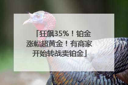 狂飙35%！铂金涨幅超黄金！有商家开始转战卖铂金