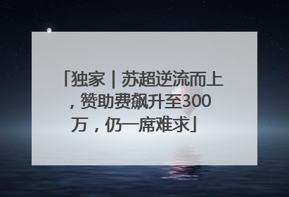 独家｜苏超逆流而上，赞助费飙升至300万，仍一席难求
