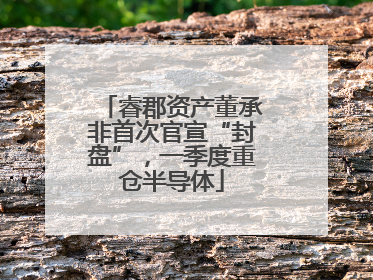 睿郡资产董承非首次官宣“封盘”，一季度重仓半导体