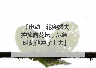 电动三轮突然失控撞向花坛，危急时刻他冲了上去