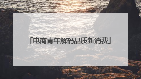 电商青年解码品质新消费