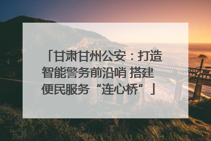 甘肃甘州公安：打造智能警务前沿哨 搭建便民服务“连心桥”