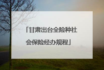 甘肃出台全险种社会保险经办规程