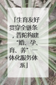 生育友好贯穿全链条，普陀构建“婚、孕、育、养”一体化服务体系