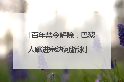 百年禁令解除，巴黎人跳进塞纳河游泳