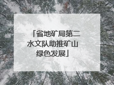 省地矿局第二水文队助推矿山绿色发展