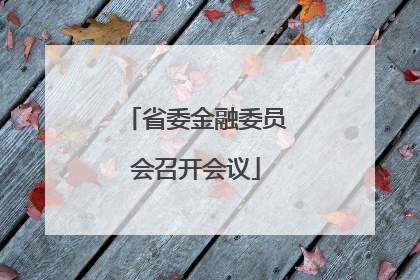 省委金融委员会召开会议