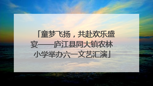 童梦飞扬，共赴欢乐盛宴——庐江县同大镇农林小学举办六一文艺汇演