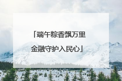 端午粽香飘万里 金融守护入民心