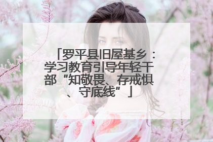 罗平县旧屋基乡：学习教育引导年轻干部“知敬畏、存戒惧、守底线”