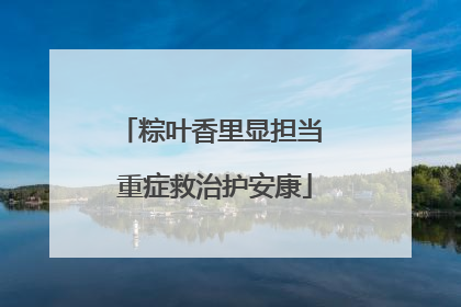 粽叶香里显担当 重症救治护安康