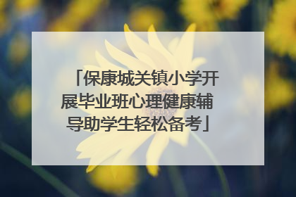 保康城关镇小学开展毕业班心理健康辅导助学生轻松备考
