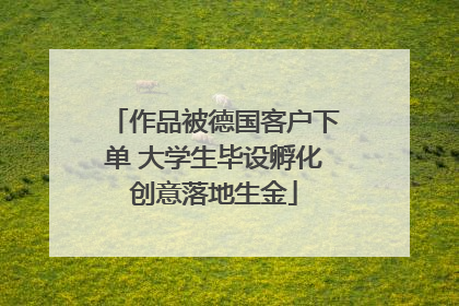 作品被德国客户下单 大学生毕设孵化创意落地生金