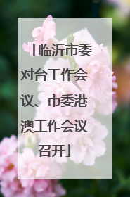 临沂市委对台工作会议、市委港澳工作会议召开