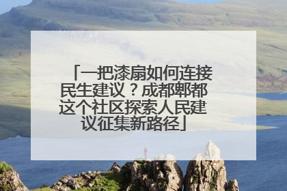 一把漆扇如何连接民生建议？成都郫都这个社区探索人民建议征集新路径
