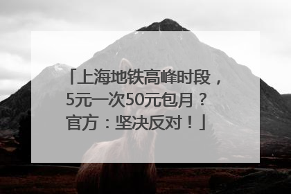 上海地铁高峰时段，5元一次50元包月？官方：坚决反对！