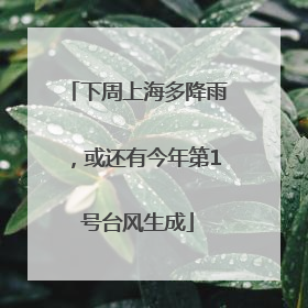 下周上海多降雨，或还有今年第1号台风生成