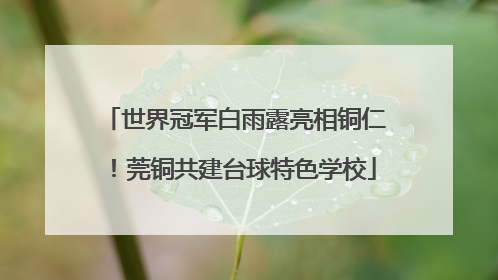 世界冠军白雨露亮相铜仁！莞铜共建台球特色学校