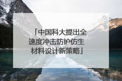 中国科大提出全速度冲击防护仿生材料设计新策略
