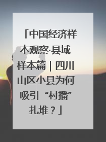 中国经济样本观察·县域样本篇｜四川山区小县为何吸引“村播”扎堆？