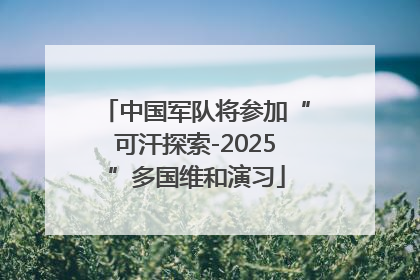 中国军队将参加“可汗探索-2025”多国维和演习