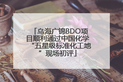 乌海广锦BDO项目顺利通过中国化学“五星级标准化工地”现场初评