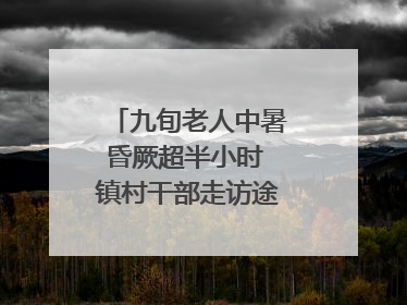 九旬老人中暑昏厥超半小时 镇村干部走访途中发现及时施救｜看见正能量
