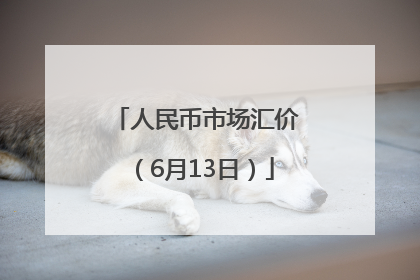 人民币市场汇价（6月13日）