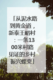 从泥水路到黄金道，新泰王峪村：一条1300米村路见证的乡村振兴蝶变