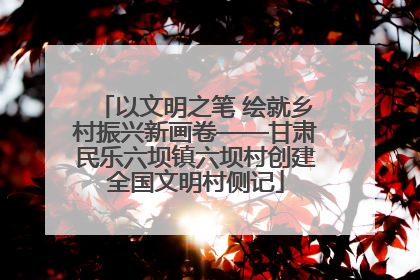 以文明之笔 绘就乡村振兴新画卷——甘肃民乐六坝镇六坝村创建全国文明村侧记