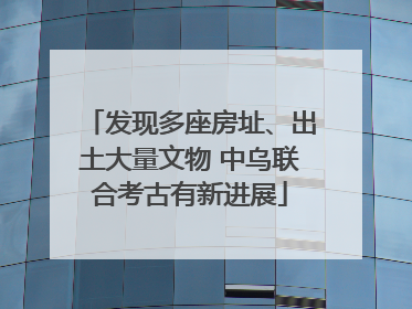发现多座房址、出土大量文物 中乌联合考古有新进展